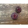 Červený štrasový knoflík, 24mm