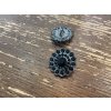 Černý štrasový knoflík, 24mm