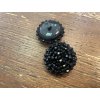 Černý korálkový knoflík,  22,9mm, 30,6mm