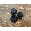 Černý korálkový knoflík,  22,9mm, 30,6mm
