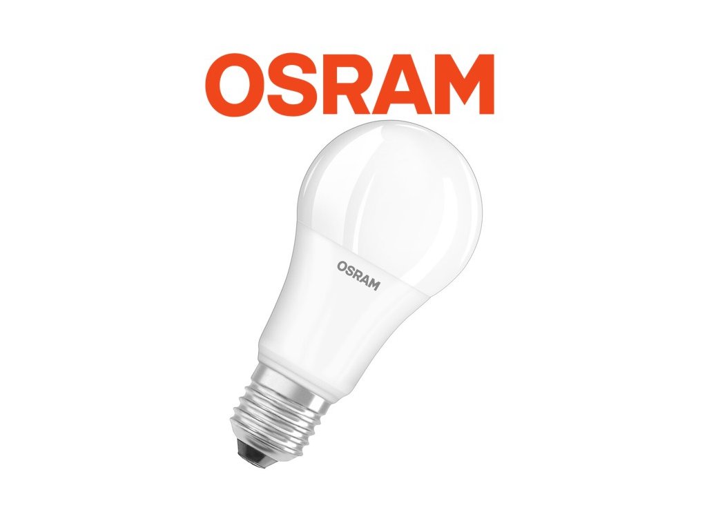 1 x Úsporná LED žárovka OSRAM E27, A100, 14W, 1521lm, 2700K, teplá bílá
