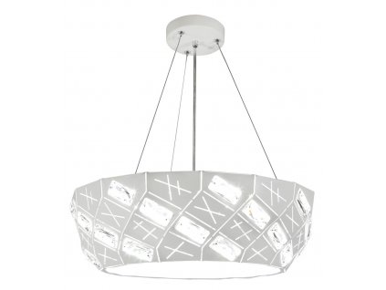 LED závěsný lustr na lanku FLAVIO, bílý, 36cm