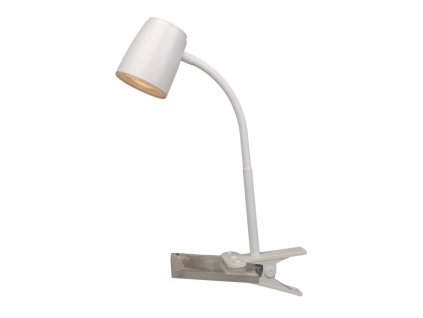 LED moderní stolní lampička s klipem MIA C, bílá