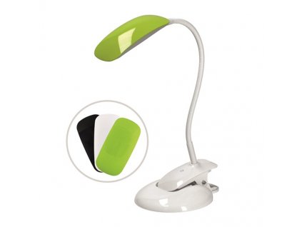 LED stolní stmívatelná lampička s klipem, 5W, denní bílá, 3 barevné kryty