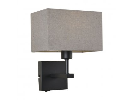 Nástěnná lampa s vypínačem NORTE, 1xE27, 60W, šedá, hranatá