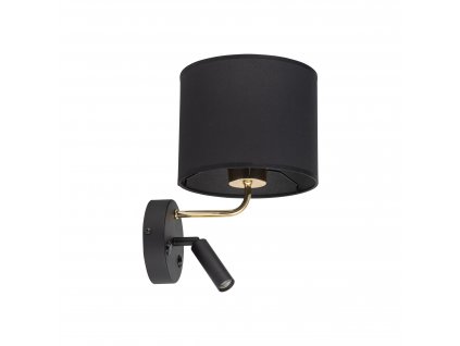 Nástěnná lampa s LED čtecím ramenem FIORENZO, černá