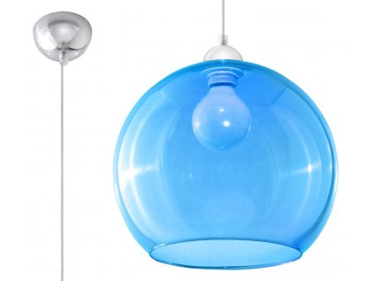 Závěsné osvětlení BALL, 1xE27, 60W, 30cm, kulaté, modré