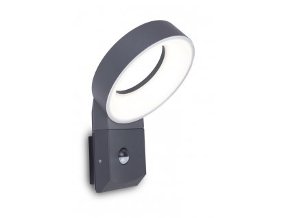 Venkovní LED nástěnné osvětlení s čidlem MERIDIAN, 14W, teplá bílá, IP54, šedé