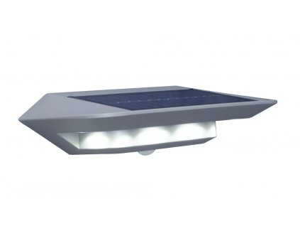 Venkovní LED nástěnné solární osvětlení s čidlem GHOST, 2,4W, denní bílá, IP44, stříbrné
