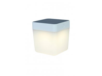 Solární venkovní LED stolní lampička TABLE CUBE, 1W, teplá bílá, IP44, bílá