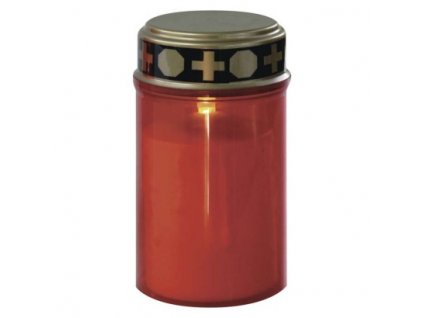 LED hřbitovní svíčka s čidlem, 2×C, červená
