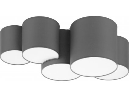 Stropní moderní osvětlení MONA GRAY, 5xE27, 60W, šedé
