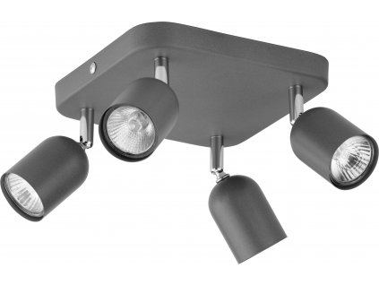 Stropní bodové LED osvětlení TOP, 4xGU10, 10W, šedé, hranaté