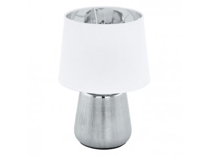 Moderní stolní lampa MANALBA 1, 1xE14, 40W, stříbrnobílá