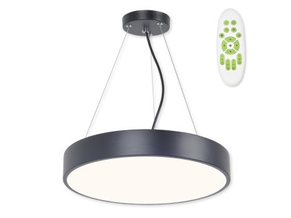 Závěsné LED osvětlení METAL 40CZ RC, 51W, teplá bílá-studená bílá, 40cm, kulaté, černé