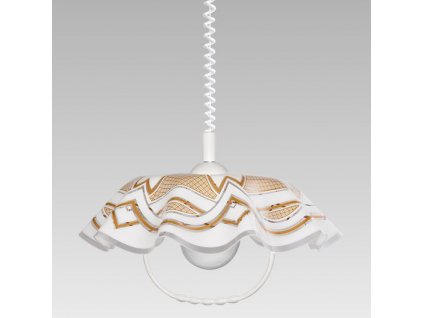 Závěsný stahovací lustr LYRA ACRYL I, 1xE27, 60W, bílozlatý, vzorovaný