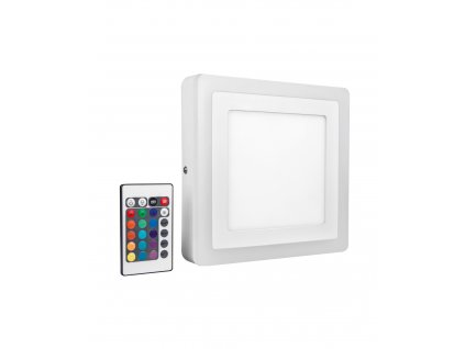 Nástěnné / stropní osvětlení LED COLOR WHITE SQ, 19W, teplá bílá, RGB, 20x20cm, hranaté