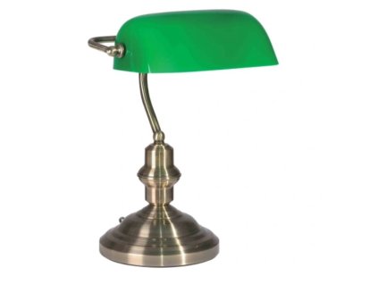 Stolní lampa v bankéřském stylu OFFICE BANK Z, 1xE27, 60w, zelená