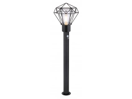 Venkovní stojací LED lampa s čidlem HORACE, 1xE27, 15W, 100cm, černá