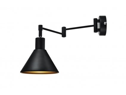 Nástěnná flexibilní lampa PIERMARIA, 1xE14, 40W, černozlatá