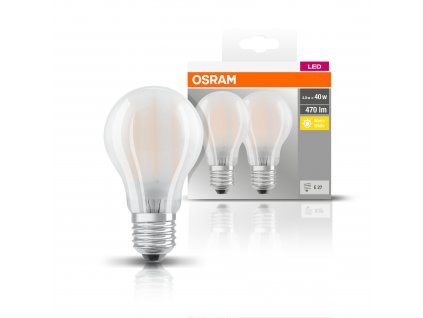 Sada 2x LED filamentová žárovka E27, A40, 4W, 470lm, 2700K, teplá bílá
