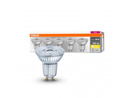 Sada 5x LED žárovka GU10, PAR16, 4,3W, 350lm, 2700K, teplá bílá