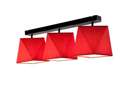 Přisazené stropní moderní osvětlení LACRO, 3xE27, 60W, červené