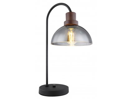 Stolní lampa SALSA, 1xE27, 60W, kouřové sklo