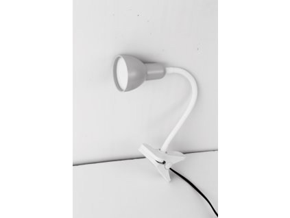 Stolní flexibilní LED lampa s klipem, 5W, teplá bílá, 31cm, šedá