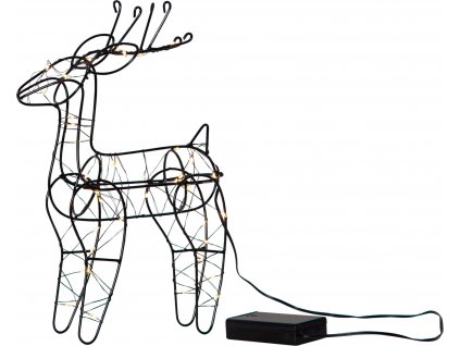 LED vánoční dekorace ve tvaru jelena INDY, 2,4W, 3xAA, časovač