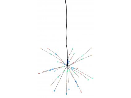 Závěsné dekorační vánoční osvětlení FIREWORK, 60xLED, 0,6W, 26cm, 3xAA, časovač, černé