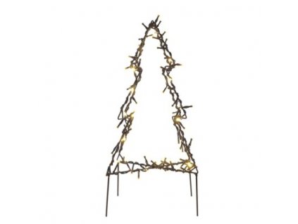 Venkovní LED zapichovací dekorativní vánoční strom, 90xLED, teplá bílá