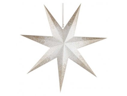 Závěsná vánoční papírová hvězda papírová, 1xE14, 60cm, zlatá se třpytkami na okrajích