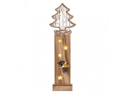 LED vánoční dekorativní stromek, teplá bílá, 2xAA, 48cm, časovač