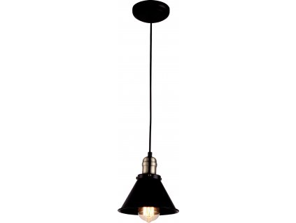 Závěsné industriální osvětlení MORENO, 1xE27, 40W, kulaté, černé
