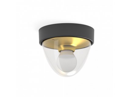Venkovní nástěnné / stropní LED světlo s čidlem NOOK, 1xE27, 10W, černé, zlaté