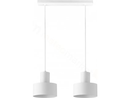 Závěsné industriální světlo nad jídelní stůl, 2xE27, 60W, bílé