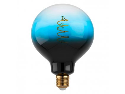 Filamentová LED žárovka E27, G125, 4W, 85lm, 2000K, teplá bílá, modrá