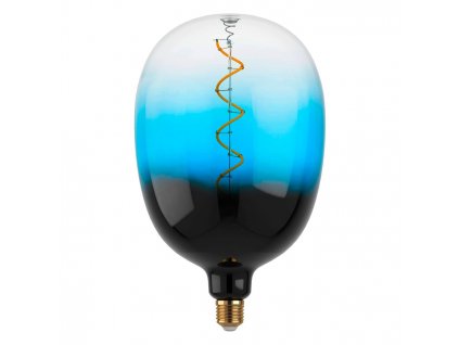 Filamentová LED žárovka E27, T180, 4W, 85lm, 2000K, teplá bílá, modrá