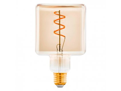 LED filametová vintage žárovka CUBE AMBER, E27, 4W, teplá bílá, jantarová