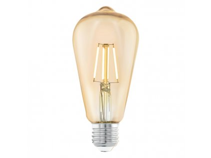Retro filamentová LED žárovka, E27, ST64, 4W, 270lm, 2200K, teplá bílá,jantarová