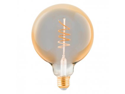 Retro stmívatelná filamentová LED žárovka, E27, G125, 4W, 245lm, 2200K, teplá bílá, jantarová