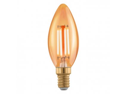 Retro stmívatelná filamentová LED žárovka, E14, C35, 4W, 300lm, 1700K, teplá bílá, jantarová