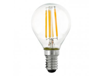 Stmívatelná filamentová LED žárovka, E14, P45, 4,5W, 470lm, 2700K, teplá bílá, čirá