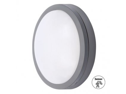 Přisazené nástěnné / stropní LED osvětlení SIENA s čidlem, 20W, denní bílá, kulaté, šedé, IP54