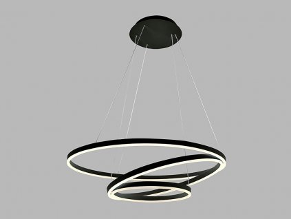 Závěsné LED osvětlení na lanku CIRCLE, 136W, teplá bílá, kruhové, černé