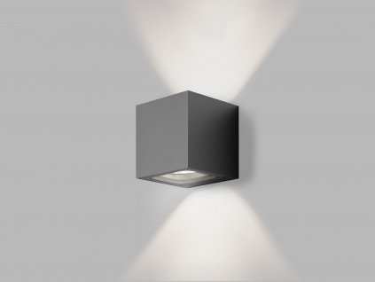 Venkovní nástěnné LED osvětlení TOMY, 2x4,5W, teplá bílá, hranaté, antracitové, IP65