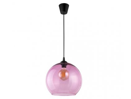 Závěsný moderní lustr na lanku CUBUS, 1xE27, 60W, koule, růžový