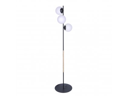 Jedinečná stylová stojací lampa TAMBO s dekorací z juty, 3xE27, 40W, černobílá