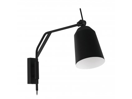 Moderní nástěnná lampa LORETO, 1xE27, 40W, černá